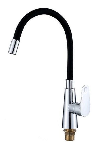 Monocomando Canila Frio/caliente C Pico Flexible Para Cocina Acabado Mate Color Negro
