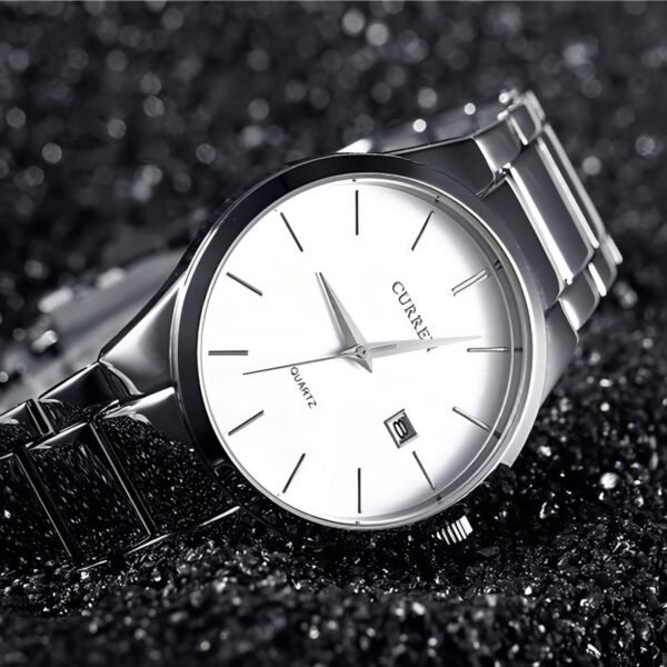 Relojes Impermeables | Calendario Actual | Simple Business Color De La Correa Plateado - Imagen 2