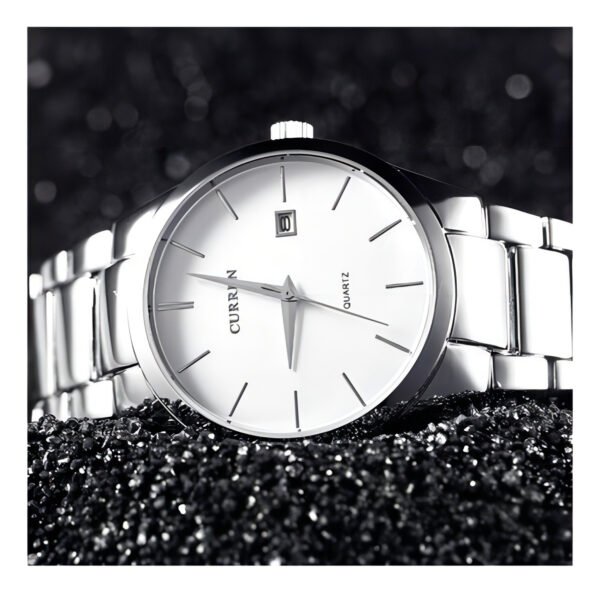 Relojes Impermeables | Calendario Actual | Simple Business Color De La Correa Plateado - Imagen 3
