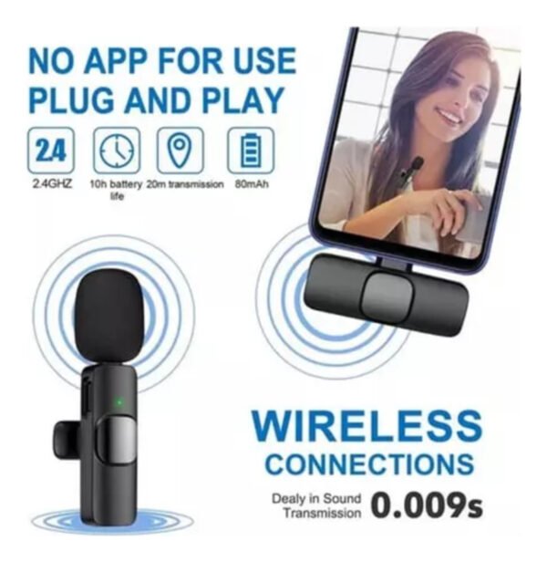 Micrófono Solapa Dual Inalámbrico Celulares iPhone Y Android - Imagen 6