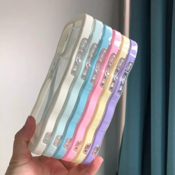 Funda Protector Case Diseño Olas Para Iphone 11/12/13/14/15 Rosa Iphone 13 Diseño Olas Para Iphone - Imagen 3