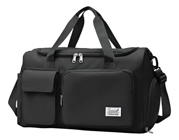 Bolso Viaje Deportivo Futbol Grande Impermeable Gimnasio Negro Lisa
