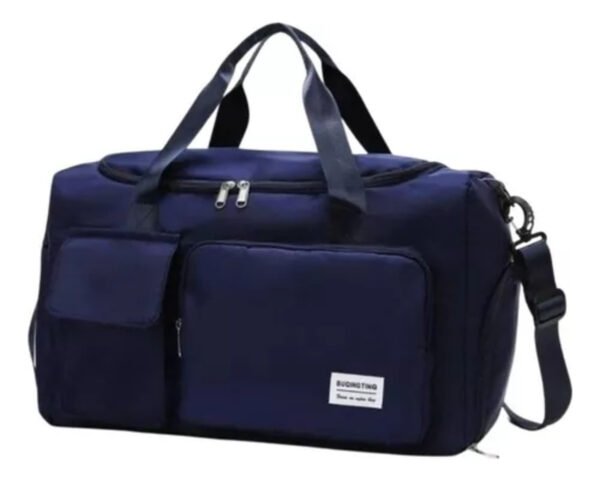 Bolso Viaje Deportivo Futbol Grande Impermeable Gimnasio Negro Lisa - Imagen 9