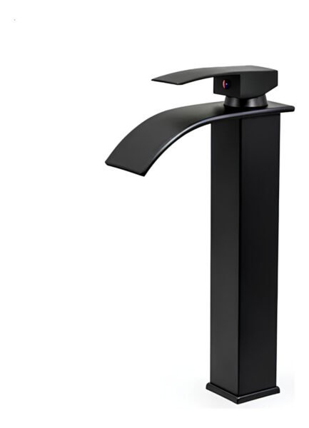 Monocomando Mezcladora Alta Cascada Pileta Bacha De Baño Negro Mate