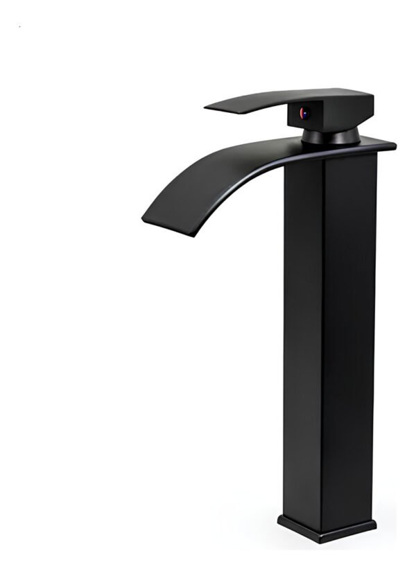 Monocomando Mezcladora Alta Cascada Pileta Bacha De Baño Negro Mate