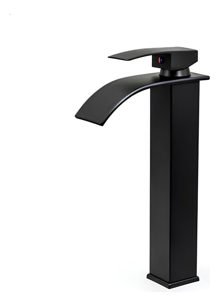 Monocomando Mezcladora Alta Cascada Pileta Bacha De Baño Negro Mate