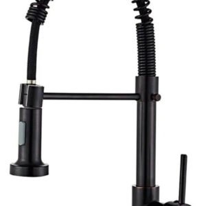 Canilla Grifo Monocomando Flexible Extensible Cocina Mesada Negro Mate