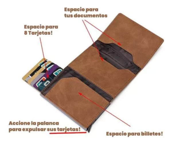 Billetera Tarjetero Anti Clonación O Robo Con Monedero - Imagen 6