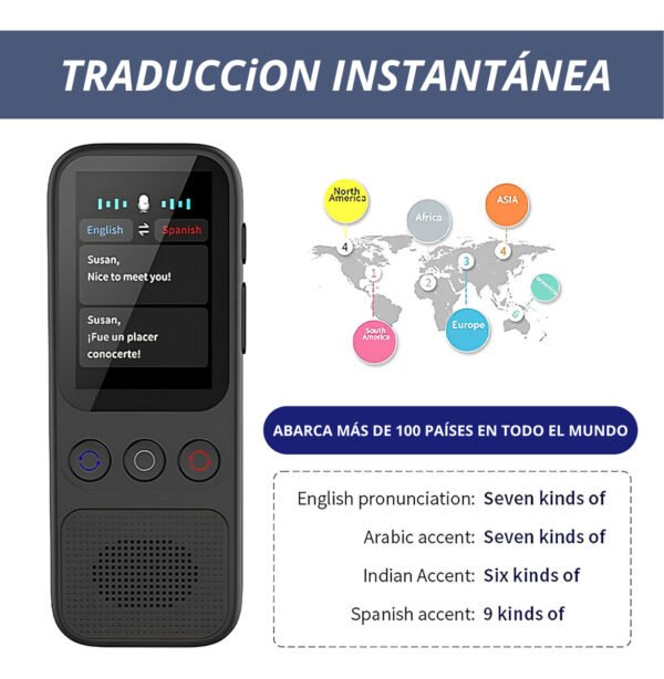 Traductor De Voz Portátil Incluye 138 Idiomas Con Ia - Imagen 2