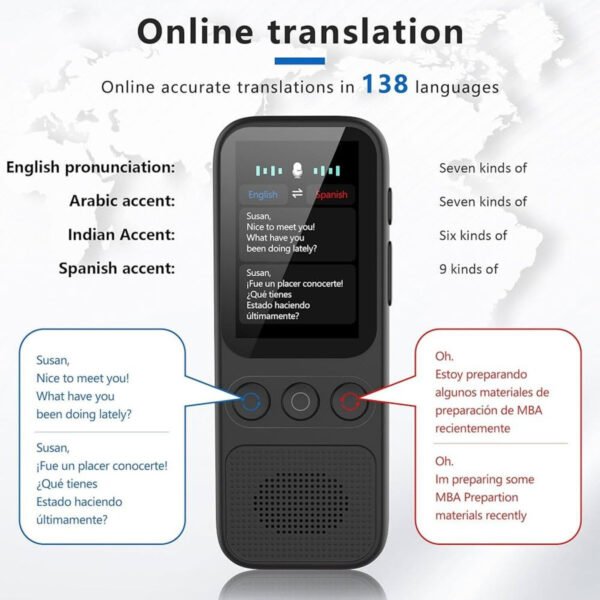 Traductor De Voz Portátil Incluye 138 Idiomas Con Ia - Imagen 6