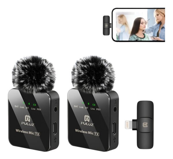 Micrófono Solapa Doble Inalámbrico Premium Para Android/ios