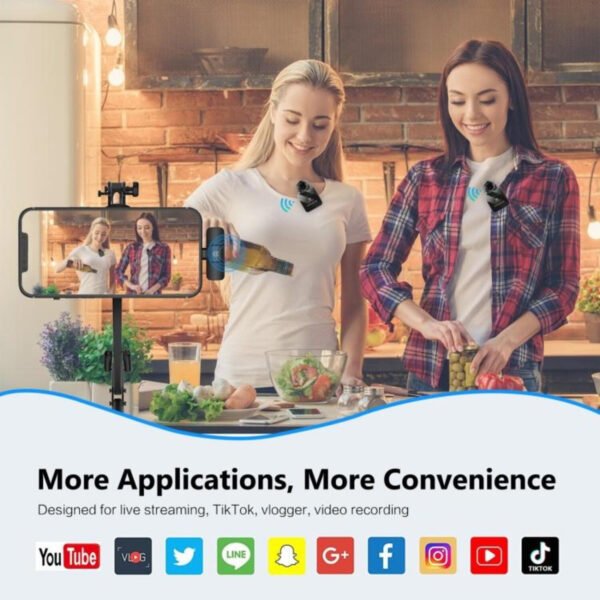 Micrófono Solapa Doble Inalámbrico Premium Para Android/ios - Imagen 7