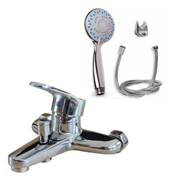 Kit Monocomando Ducha C/ Transmisión Mezcladora Grifería Plateado Cromado