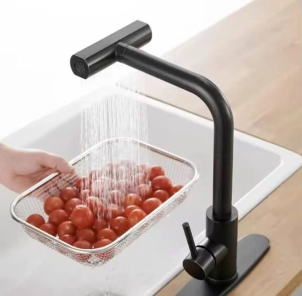 Griferia Cocina Monocomando Canilla Extensible Plata O Negro Negro - Imagen 2