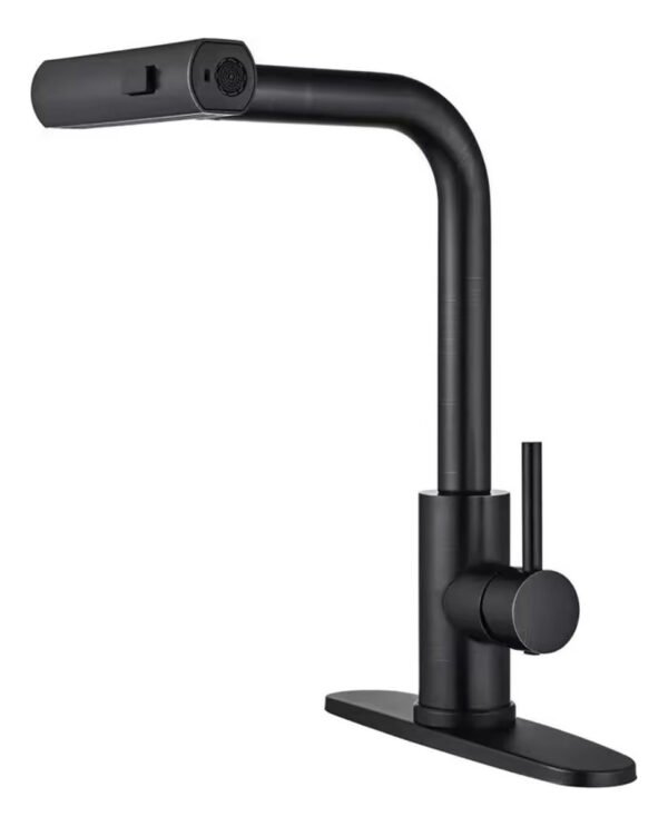 Griferia Cocina Monocomando Canilla Extensible Plata O Negro Negro - Imagen 7