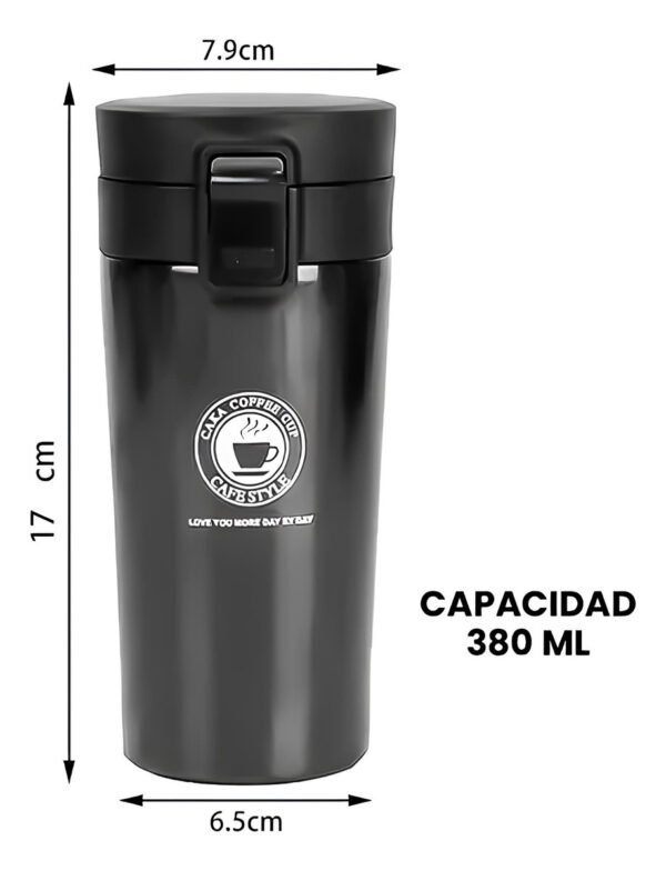 Vaso Térmico Termo Café Te O Agua Premium Acero Inoxidable Plateado Vaso Térmico Café - Imagen 5