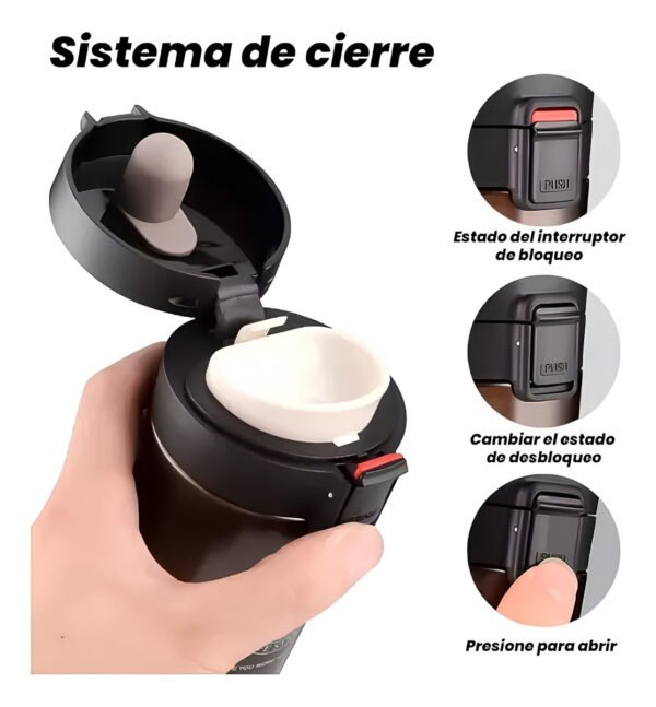 Vaso Térmico Termo Café Te O Agua Premium Acero Inoxidable Plateado Vaso Térmico Café - Imagen 6