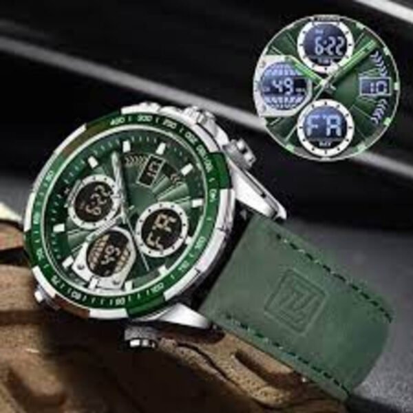 Reloj Naviforce 9197 Hombre Malla Cuero Análogo Digital Led - Imagen 4