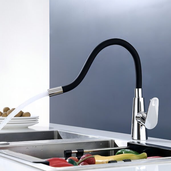 Monocomando Canila Frio/caliente Pico Flexible Para Cocina Negro Mate - Imagen 4