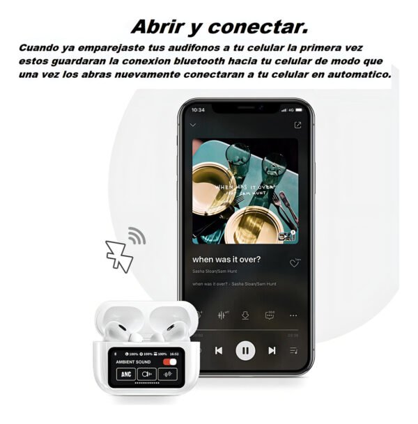 Auriculares Inalámbricos Bluetooth A9pro Con Pantalla Táctil - Imagen 4