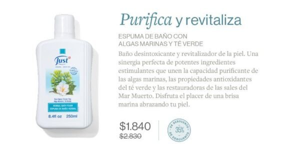Espuma De Baño Con Algas Marinas y Té Verde