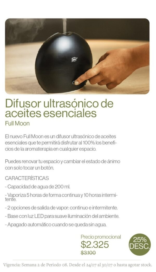 Difusor ultrasónico de Aceites Esenciales