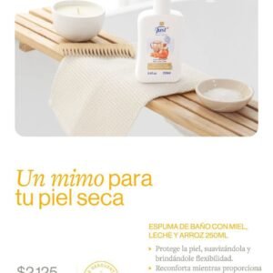 Espuma de baño con Miel, Leche y Arroz