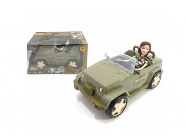 MUÑECA EN AUTO MILITAR