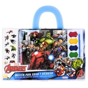 SET ARTE CON ACUARELAS STICKERS Y HOJAS AVENGERS