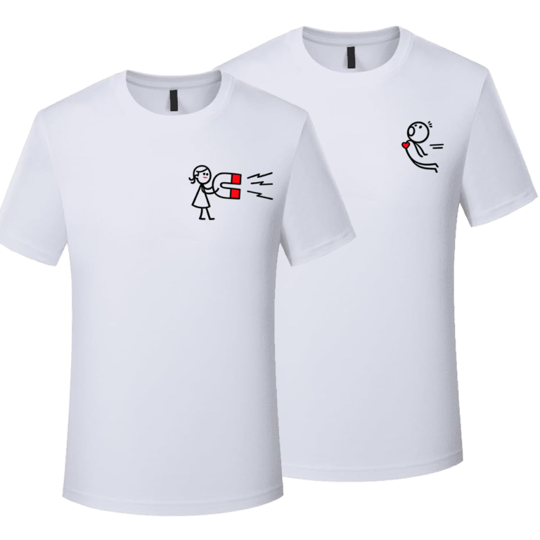Set X2 Remera De Algodon Estampada San Valentin Enamorados