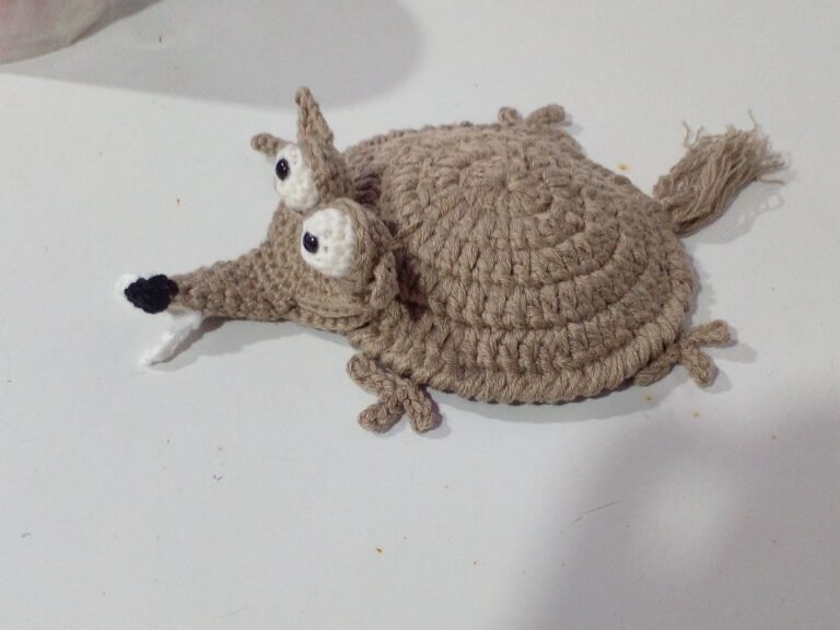 Posa taza divertido en crochet