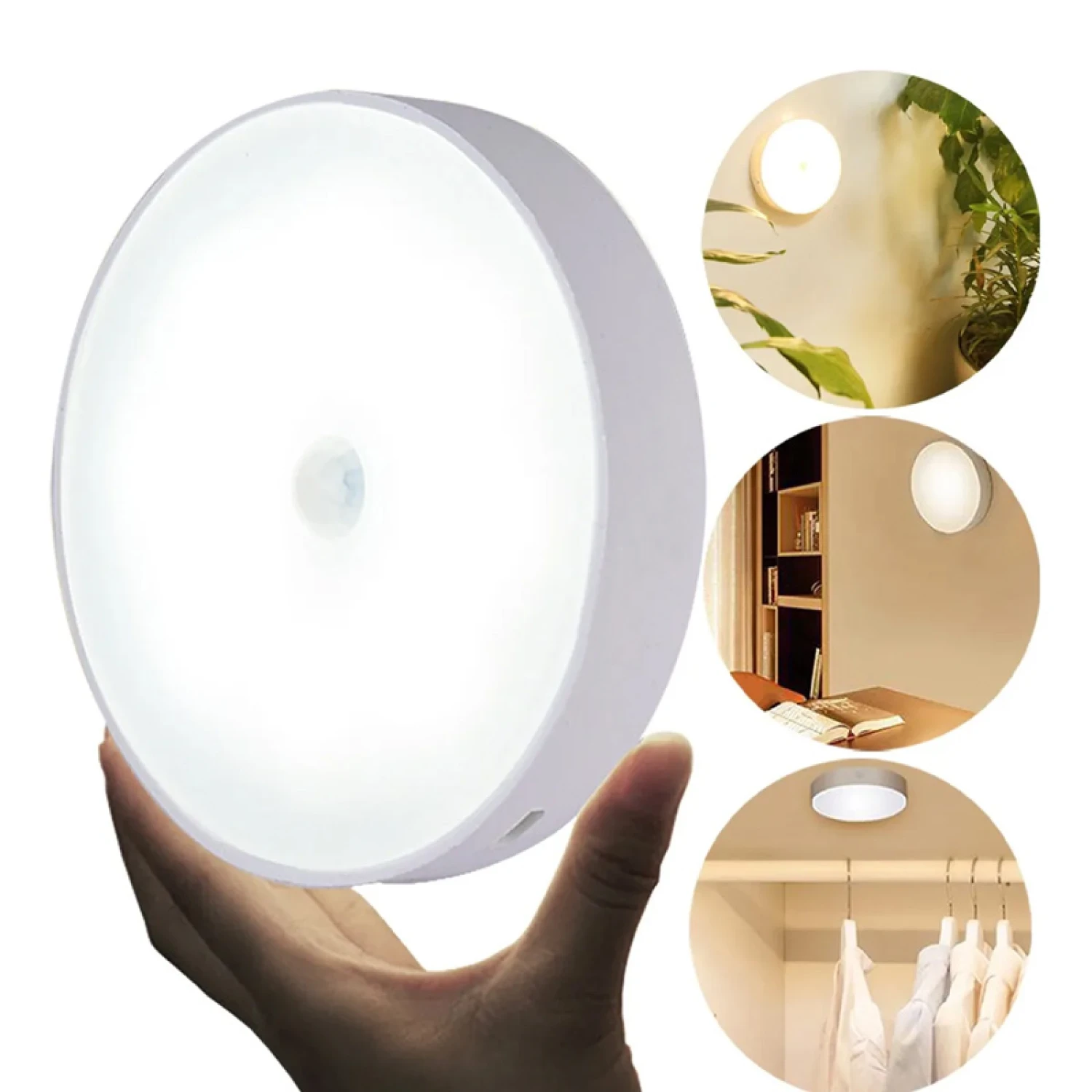 Lámpara led de inducción luz blanca c/cable USB