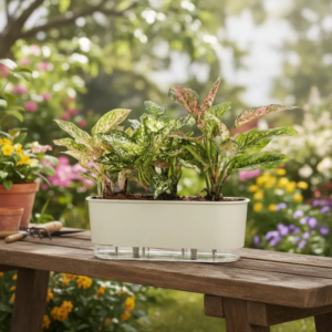 JARDINERA AUTORREGABLE 40 X 14.5 CM BLANCO