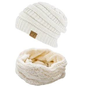 Gorro + Bufanda Cuello Tejido Interior Peluche Unisex