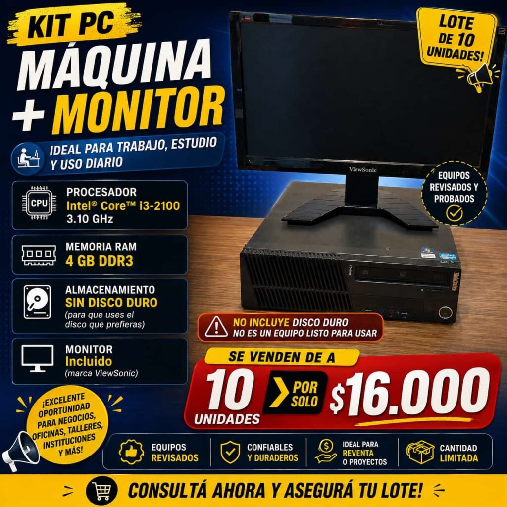 LOTE DE PC CON MONITOR