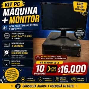 LOTE DE PC CON MONITOR