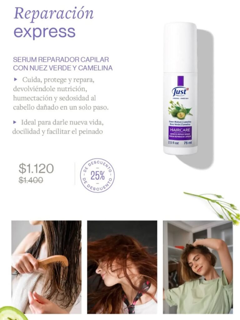 Serum Reparador Capilar Con Nuez Verde Y Camelina